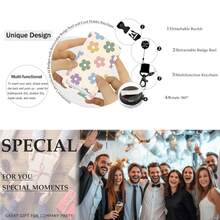 Personalized ID Set With Lanyard, Featuring A Retractable ID Holder, Retractable Clip, And Detachable Neck Lanyard, Vertical Design, Suitable For Women, Nurses, Doctors, Students, And Teachers (Spring Flower Design) - Spring Flowers - View 8