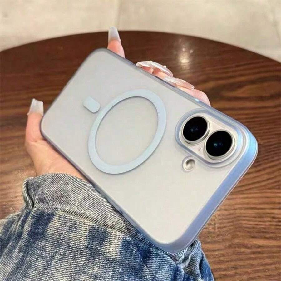 Casing Ponsel Magnetik Transparan Matte Kompatibel dengan iPhone 17 16 15 14 13 12 11 Pro Max Plus 17e 16e XR XS, Mendukung Pengisian Daya Nirkabel, Cangkang Pelindung Ultra Tipis PC Keras - Gletser Biru - View 1