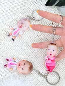 1/3/5件客製化照片鑰匙圈 爆炸頭生日禮物 獨特紀念品 個性化照片鑰匙圈 週年紀念裝飾品 送給新手父母、家人、朋友的完美禮物 適用於嬰兒派對、育兒室裝飾、客製化禮物、情侶禮物，可用於居家、辦公室、車鑰匙、送男友禮物、個性化配件、背包掛飾、房間裝飾 - 多色3 - 查看 9