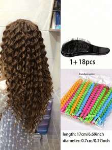 12pcs DIY Heatless Curlers - Magic Overnight Hair Styling Kit, Comfortable, Perfect For Curly Hair, Pink Accessories, Hair Accessories - Multicolor - View 14