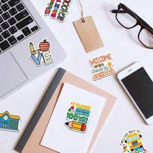 50pcs Back To School Stickers DIY Office Stationery Decoration Cute Stickers Fun Reward Stickers For Kids - Multicolor - View 3