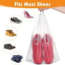 20/30PCS Shoe Bags For Travel, 15.7" X 11.8" Translucent Travel Shoe Bags For Packing, Large Waterproof Portable Drawstring Travel Shoe Storage Bag Travel Essentials Women For And Men - Clear - View 9