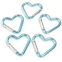 5pcs/Pack Large Heart-Shaped Zinc Alloy Spring Snap Hooks 43X42mm, Colorful Heart-Shaped Keychain Clasp, Bag Buckle, DIY Hanging Hook Material Accessory - Heart-shaped Carabiner - View 15