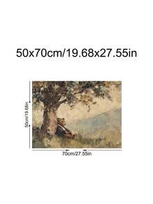 1 pièce Impression d'ours vintage, Décoration rustique, Imprimable de forêt fantaisiste, Art mural d'animaux mignons, Décoration de chambre, Décoration de salon, Décoration de dortoir, Arts muraux, Décoration murale, Décoration de maison, Décoration de pièce, Art mural sur canevas, Affiches, Art mural avec cadre, Cadre en option - 1 pièce - Voir 13