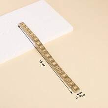 1pc Fashion Punk Style Square Elastic Patchwork Watch Band Bracelet, Perfect Gift Choice For Women, Wife, Girlfriend And Close Friends - Bracelet - View 3