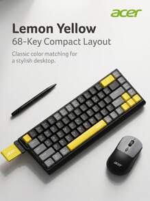 Acer OKR264 Keyboard And Mouse Combo: 2.4G/Bluetooth Dual-Mode Silent Office Set, Contrast Color Design With Ergonomic Mouse, Compatible With Multiple Systems - View 7