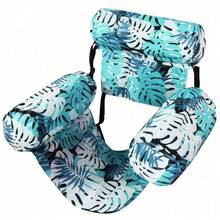 1pc/2pcs Adult Heavy Duty Inflatable Pool Float, Tropical Leaf Pattern Inflatable Pool Lounge Chair, Suitable For Summer Party Water Beach Lake Fun, Beach Relaxation, Eye-Catching Design, Comfortable Mesh Fabric, Adult Beach Chair - Multicolor - View 6
