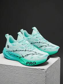 Women's Sports Shoes, Soft Upper, Thick Sole Anti-Slip Carbon Plate, Breathable Mesh Material; Combines Running Shoe Functionality And Casual Sports Style, Suitable For Spring/Summer 2026 Wear. - Hu Lan - View 3