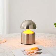 1pc Mushroom LED Table Lamp, Gold, Silver, Black Wireless Rechargeable Mushroom Night Light, Touch Control, Portable Bedside Lamp, Suitable For Bedroom, Living Room, Home Decor And Gift - Multicolor - View 14