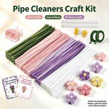 602/678pcs Lily Bouquet DIY Kit, Soft Plush Chenille Stem Handmade Materials, Includes 600pcs Multicolor Chenille Stems, Flower Stems, Floral Tape, With Step-By-Step Tutorial And Making Video, Suitable For Beginners' Handmade Floral Art Kit - SET - View 10