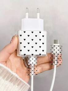 Shockproof Flower Series Tassel Flower Transparent Charger Protector Case (Suitable For 20W), Compatible With 13/14/15 European Adapter Protector Set 20W Charger With Cable Protector Case, Transparent EU Plug Protector, Cable Protector, Charger Accessories Women Gift - Multicolor - View 25