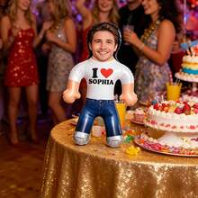 1pc Personalized Inflatable Blow Mold, Custom Photo & Text Inflatable Blow Mold, Custom I Love You Inflatable Blow Mold, Personalized Inflatable Decoration, Fun Bachelorette Party Gift, Special Occasion - Multicolor - View 5