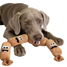 1pc Funny Squeaky Dachshund Plush Doll, Squeeze Sound Interactive Boredom Relief Doll, Suitable For Small And Medium Dogs Chewing And Playing, Pet Self-Entertainment Gift - Multicolor - View 3