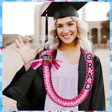 Pink Graduation Leis Class Of 2026 Money Ribbon Leis For Graduation 48 Inch Braided Graduation Necklace For High School, College Grad Party Gifts, Pink - Pink - View 4