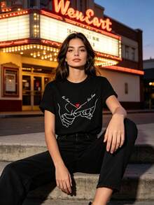 Women T-Shirts - 黑色 - 查看 1