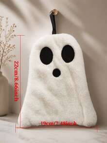 1pc/3pcs/5pcs Cute & Fun Ghost Pattern Hand Towels, Highly Absorbent, Quick Drying, Soft & Skin-Friendly, Decorative Towels For Kitchen & Bathroom, Creative Home Gifts - White - View 4