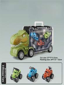 Children's Dinosaur Cargo Transport Truck, Handheld Storage Sliding Toy Car, 3-In-1 Dinosaur Container Transport Vehicle, Transformable Inertia Launching Toy Car, Parent-Child Interactive Educational Game, Boys Gift (Random Car) - Multicolor - View 10