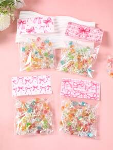 50pcs Pink Bow Transparent Candy Bags, Birthday Party Candy Bags, Wedding Gift Bags, Pink Bow Party Favor Bags, Baby Shower Cookie Bags, Girl 1st Birthday Party Gift Bags, Snack Packaging Bags, Bow Birthday Party Bag Fillers, Transparent Food Packaging Bags, Pink Party Supplies, Gender Reveal Party Table Decor, Bridal Shower Decor, Kitchen Cookie Baking Bags, Pink Bow Decor, Birthday Gifts, Party Favors - Bow Plaid - View 9
