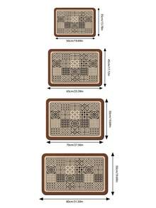 廚房碗盤瀝水墊 桌墊 吸水檯面墊 3.6mm厚 - 卡其色花紋 - 查看 5