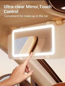 Cermin Rias Mobil LED, Cermin Rias Pelindung Matahari dengan 3 Mode Cahaya yang Dapat Diatur, Desain Sentuh, Cermin Kecantikan Mobil Portabel, Cocok untuk Wanita dan Anak Perempuan, Aksesori Mobil Modis, Hadiah Ulang Tahun Sempurna untuk Istri, Pacar, Ibu - Mode - View 3