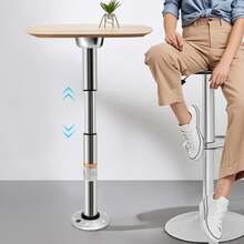 Silver Height‑Adjustable Table Pedestal Stand 56.5‑72cm, 55.12lbs Max Load Aluminum‑ABS, Removable RV Motorhome Yacht Table Support Bracket With Locking Knob - Silver - View 3