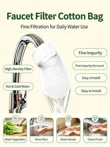 11/22/55pcs Set (Single Item + Strap) Anti-Splash Durable Portable Universal Thickened Faucet Filter, Removes Sand And Rust, Protects Faucet, Tap Water Filter Bag Water Purification Sock, Suitable For Home Kitchen Bathroom, Restaurant Outdoor Travel Hotel Christmas - Multiple Styles - View 3