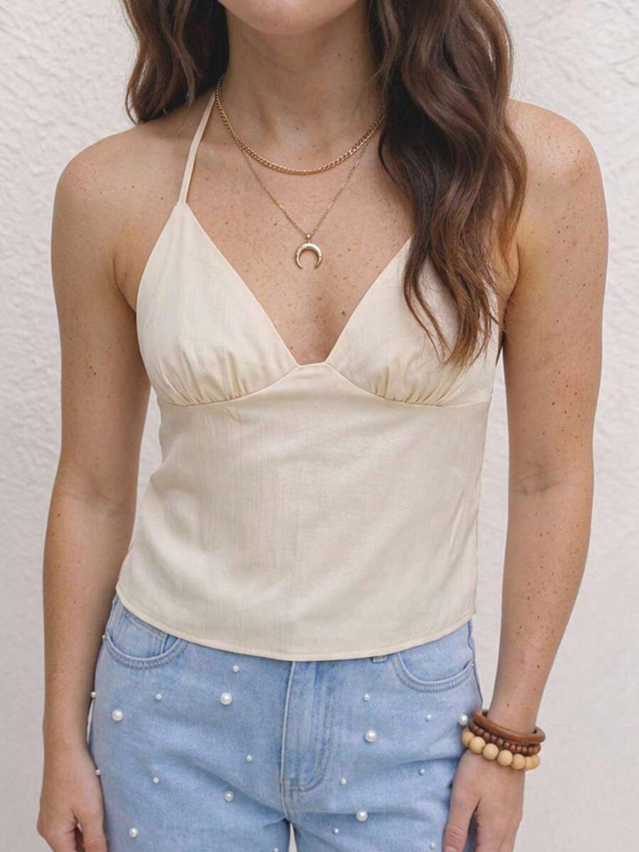 Pimkie Edition Women's Top, Cut-Out Detail, Sleeveless, Slim Fit, Summer Outfit Vacation Beige Sexy Casual - Apricot - View 1
