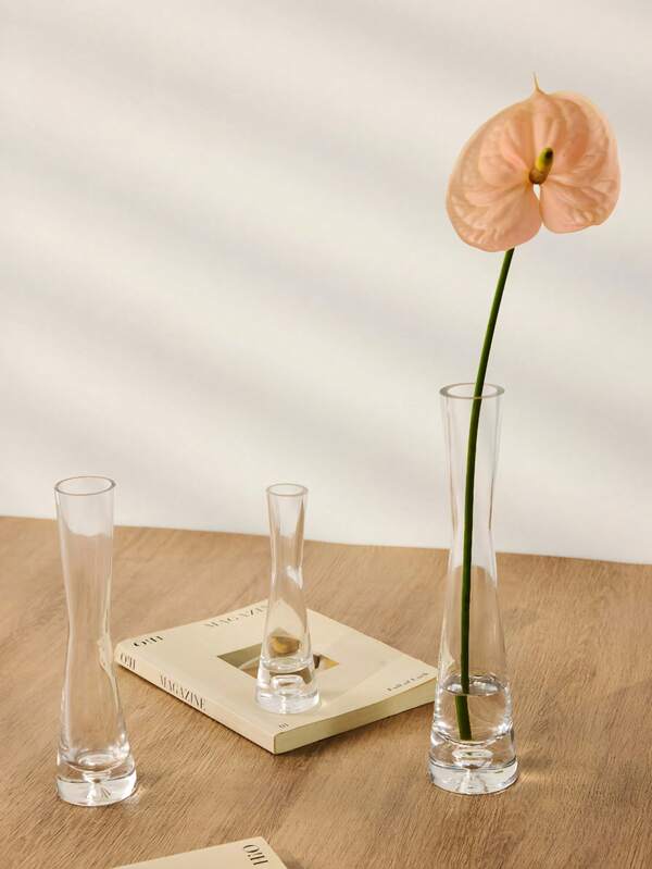 1pc Simple And Modern Internet Famous Glass Vase With Transparent Hydroponic Culture, Flower Arrangement In Living Room, Nordic Ins Style Creative Ornament