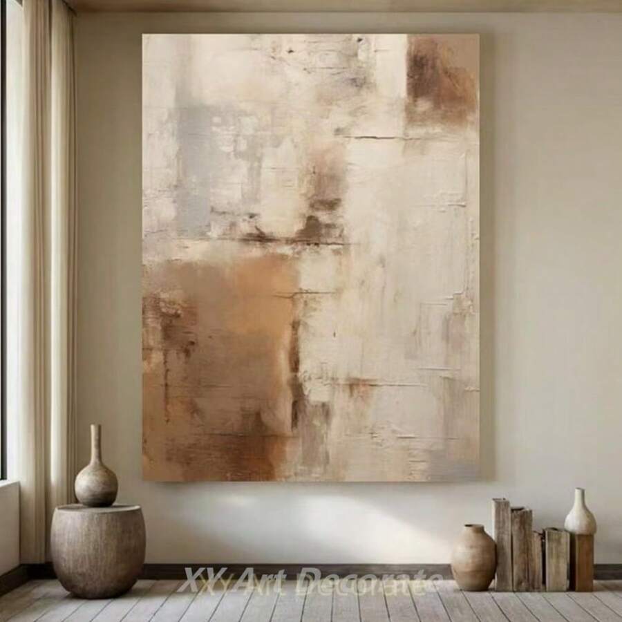 Unframed Modern Textured Abstract Canvas Wall Arts Poster, Minimalist, And Aesthetically, Providing A Luxurious Feel, Suitable For Large Murals In Living Rooms, Bedrooms, And Study Areas - 222 - View 1
