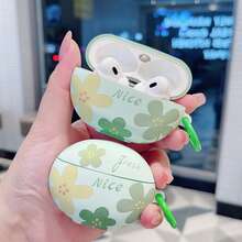1pc Fresh Oil Painting Green Shockproof Earphone Case Compatible With Huawei FreeBuds Se2/Se3/Se4/5i/6i/7i/Freeclip2/2 Collector's Edition/Pro3/Pro4 Wireless Earbuds Protective Cover - Oil Painting Green Flower - View 6