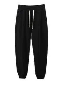 Men's Slim Fit Jogger Sweatpants Gym Training Cuffed Pants Unisex - 深黑色 - 查看 2