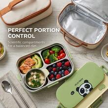 304 Stainless Steel Bento Box Adult, Microwavable Lunch Containers, Bento Box With Lunch Bag, Divided Food Storage Containers, Bento Box With Soup Container, Portable Insulated Lunch Box, Student School Travel Food Containers - Multicolor - View 5