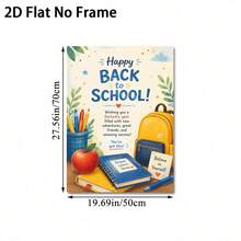 1pc Frameless Canvas Wall Art - Fresh Style School Supplies Back To School Canvas Painting, Featuring Yellow Backpack, Notebook, Red Apple And Pen Holder, Printed With "Happy BACK To SCHOOL!" And "Believe In Yourself" Inspirational Text, Suitable For Teachers And Students, School Dorm Decoration, Classroom Learning Supplies Decoration, University Dorm Decoration - A - View 12