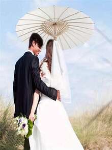 1pc Wholesale Blank Oil Paper Umbrella, DIY Hand Painting, White, Halloween - Multicolor - View 4