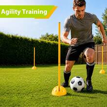 5Pcs Agility Training Set Removable ABS Splicing For Speed Footwork & Lateral Drills Portable Slalom Training Equipment For Football Rugby Baseball Field Hockey & Team Sports - Yellow - View 4