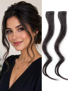 Lightweight Bangs, 2-Piece Clip-In Bangs, Front Bangs, Long Sideburns, Long Bangs Hair Extensions, 10 Inch And 14 Inch, Suitable For Daily Wear - Multicolor - View 10