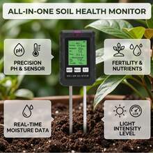 6-In-1 Soil Tester, Black PH Meter - A - View 7