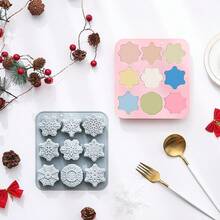 9格矽膠模具，含9種不同雪花造型，聖誕蛋糕、冰塊與巧克力模具 - 多款式 - 查看 4