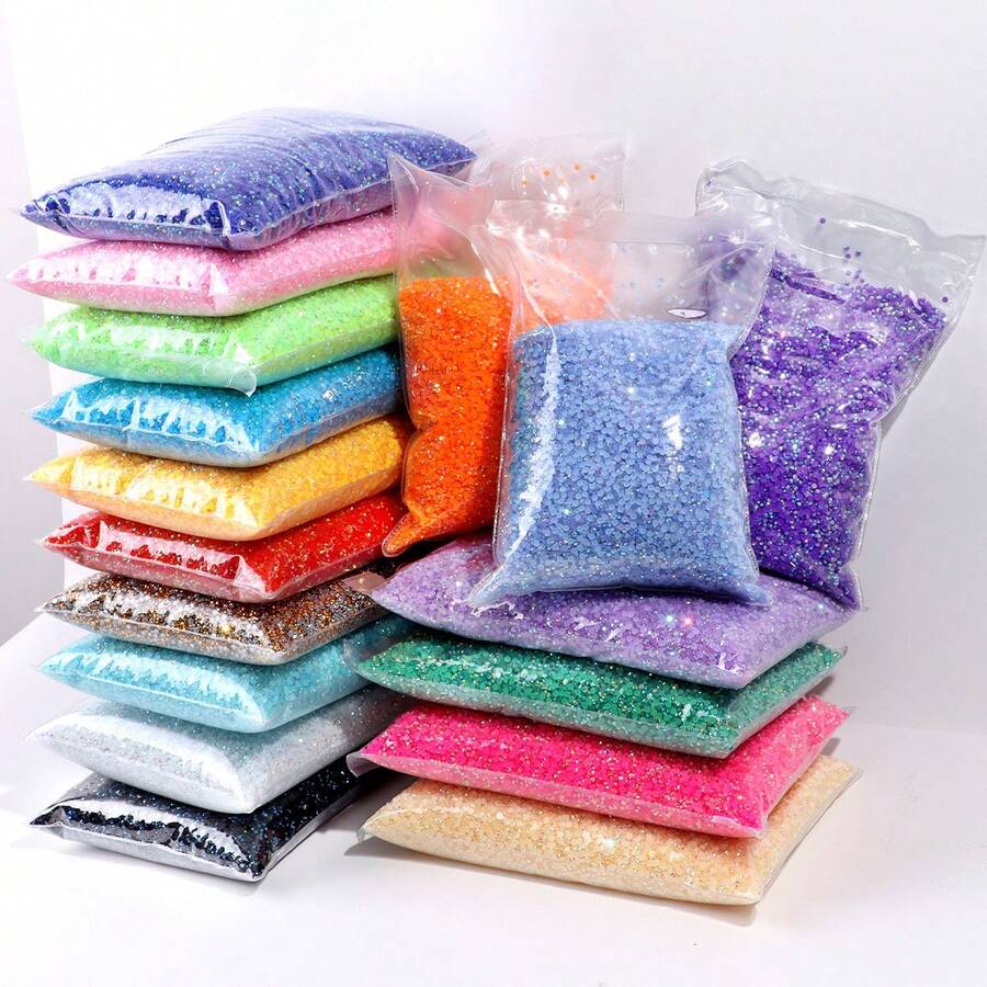 Multi-Color Jelly AB Resin Rhinestones, Large Capacity Flat Back Crystal DIY Set, Colorful Rhinestones For Handmade DIY, Suitable For Phone Case Embellishment And Shoe Decoration Accessories - 3mm 20000pcs - View 1