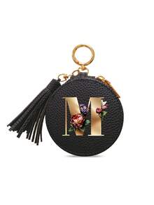 Floral Pattern Key Pouch, Multifunctional Earphone Bag, Data Bag, With Gold 26 Letters A-Z Pattern, Zipper Key Storage Bag, PU Faux Leather Organizer Bag, Zipper Bag, Car Key Storage Bag, Car Keychain, Portable Compact Key Pouch, Minimalist Design, Travel Accessory, Elegant Jewelry, Suitable For Home, Office, Travel, Car, Ideal Gift For Friends, Family, Couples Wedding, Mother's Day - Multicolor - View 19