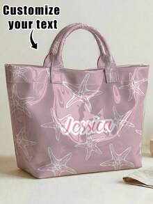 1pc Customized Starfish Transparent PVC Tote Bag, Personalized Name Print, Large Capacity Beach And Daily Use Women's Bag, Perfect Gift Choice - Multicolor - View 15