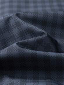 All-Over Plaid Textured Hooded Functional Jacket, Lightweight Long Sleeve Layering Jacket For Cycling, Hiking, Commuting, Casual Wear, Spring And Autumn - Blue - View 9