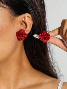 1 Pair/Fashion Bohemian Style Resin Camellia Earrings Suitable For Women's Daily Commute Outfit Jewelry Gift - Multicolor - View 2