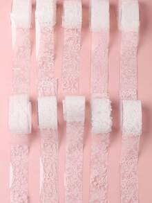 1/2pcs Random White Lace Floral Square Frame Transfer Paper (Non-Adhesive) - White - View 4