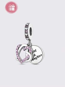1 Pezzo Ciondolo a Forma di Cuore Apribile & Chiusurabile con Stelle Brillanti e Intarsio di Zirconi Cubici, Adatto per Bracciale & Collana Originale, Regalo Fai-da-Te per Donne - Multicolore - Visualizzare 8