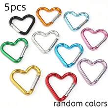 5pcs/Pack Large Heart-Shaped Zinc Alloy Spring Snap Hooks 43X42mm, Colorful Heart-Shaped Keychain Clasp, Bag Buckle, DIY Hanging Hook Material Accessory - Heart-shaped Carabiner - View 16