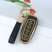 Carrying A Delicate And Cute Keychain And A Soft TPU Keycap With 5 Buttons, Suitable For Ford For Edge For Focus For Flex For Explorer For Taurus For MKS For MKT For MKX Exquisite High-End Keybag Suitable For Girls - KY23 - View 3
