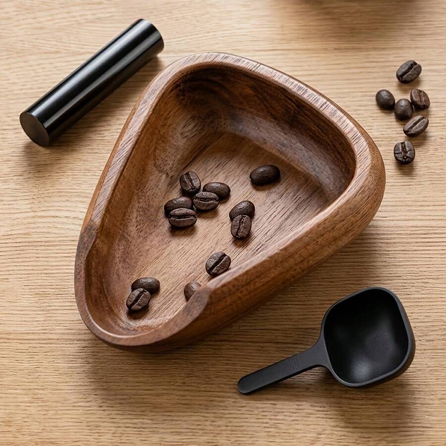 Coffee Bean Dosing Cup & RDT Spray Bottle & Coffee Spoon Set, Wood Espresso Accessories Kit With Static Reduction Spray, Measuring Tray For Coffee/Tea - Multicolor - View 1