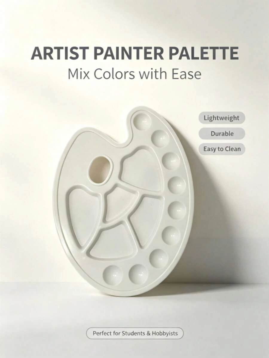 9+5 Fish-Shaped Paint Palette, Durable And Easy To Clean Painting Palette, Professional Hand-Drawing Palette For Art Students - 9+5 Fish Head Palette - View 1