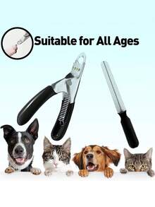 Stainless Steel Pet Nail Clippers With Free Nail File, 9mm Wide Cutting Mouth Sharp Blades Non-Slip Handle Professional Dog Cat Claw Trimmer For At-Home Grooming - single hole - View 2